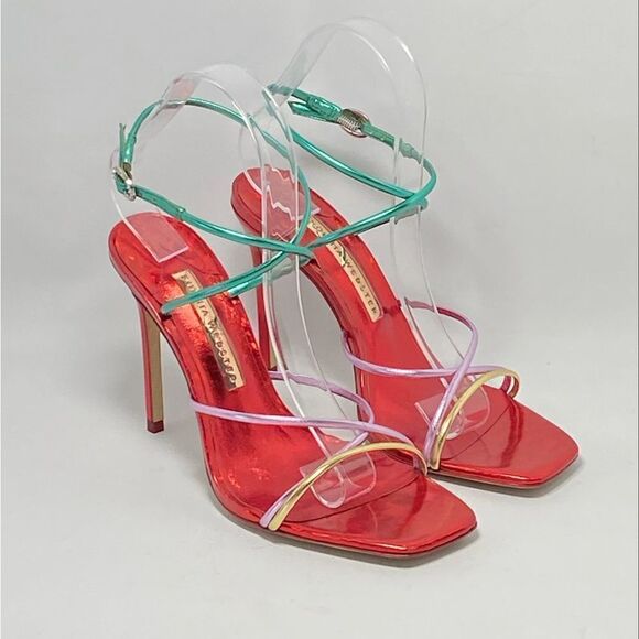 Sophia Webster Rosalia Colorblock Leather Ankle-Strap Sandals size 38 - Picture 5 of 12